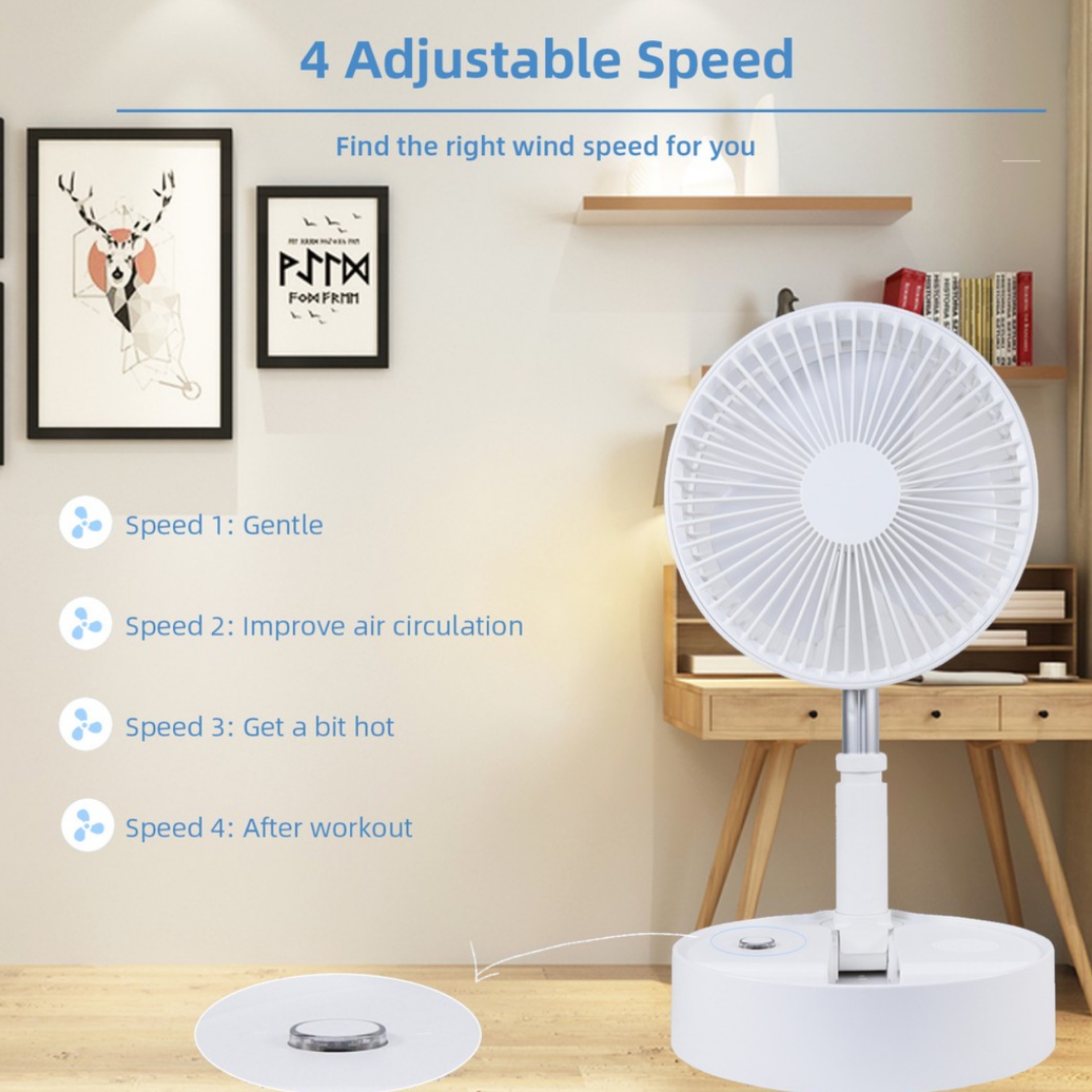 پنکه روميزي هوشمند داراي اسپيکر شيامي مدل MIJIA Zolele Folding P10S Fan With Speaker