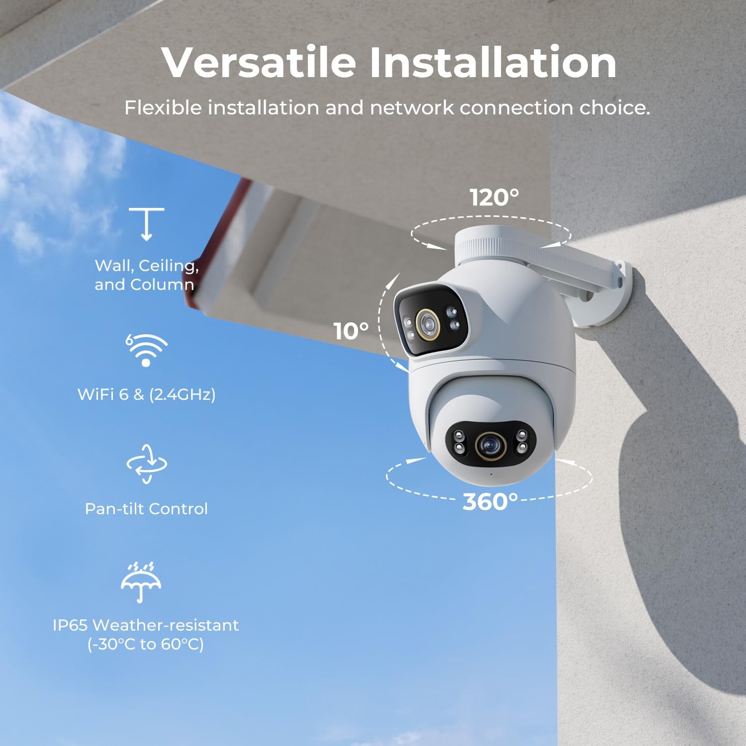 دوربین شیائومی فضای بیرون EC6ایمیلب 2لنزIMILAB EC6 Dual 3K+3K WiFi Dual Lens Camera for Home Security